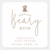 Minimale Waterverf Baby Baby shower Square Vierkante Sticker (Voorkant)