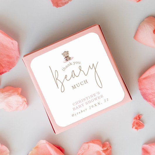 Minimale Waterverf Baby Baby shower Square Vierkante Sticker