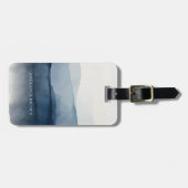 Minimale Waterverf Bagagelabel met lederen riem (Voorkant horizontaal)