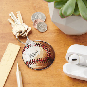Minimale Waterverf Baseball Vorm Baby Shower Sleutelhanger