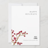 Minimale Waterverf Berry voor Corporate Christmas Kaart (Voorkant)