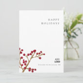 Minimale Waterverf Berry voor Corporate Christmas Kaart (Staand voorkant)