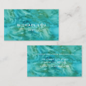 Minimale waterverf Blauw Groen Kunststof Visitekaartje (Voorkant / Achterkant)