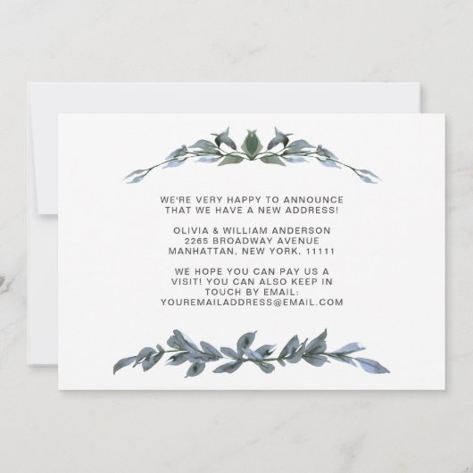 Minimale Waterverf Blauwe Eucalyptusbeweging Aankondiging (Achterkant)