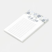 Minimale Waterverf Blauwe Floral om lijst te doen Post-it® Notes (Schuin)