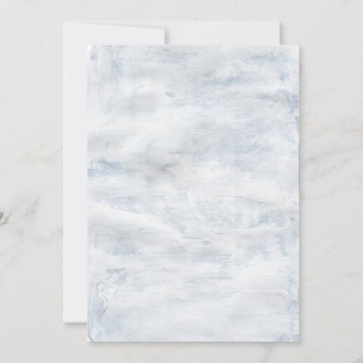 Minimale waterverf blauwe foto Opslaan datum Save The Date (Achterkant)