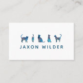 Minimale Waterverf blauwe kat Silhouette Cloud Visitekaartje (Voorkant)