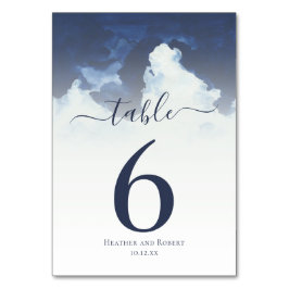 Minimale Waterverf Blue Sky Wedding Kaart