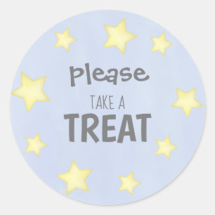 Minimale Waterverf Blue Yellow Stars Cute Ronde Sticker