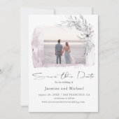 Minimale waterverf Blush Photo Save the Date (Voorkant)