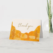Minimale Waterverf Boho Desert Cactus Baby shower Bedankkaart (Voorkant)