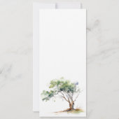 Minimale Waterverf Botanische Boom Wedding Menu Kaart (Achterkant)