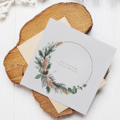 Minimale Waterverf Botanische kerstmis Feestdagenkaart