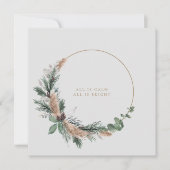 Minimale Waterverf Botanische kerstmis Feestdagenkaart (Voorkant)