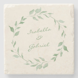 Minimale Waterverf Botanische kreet met namen Stenen Onderzetter