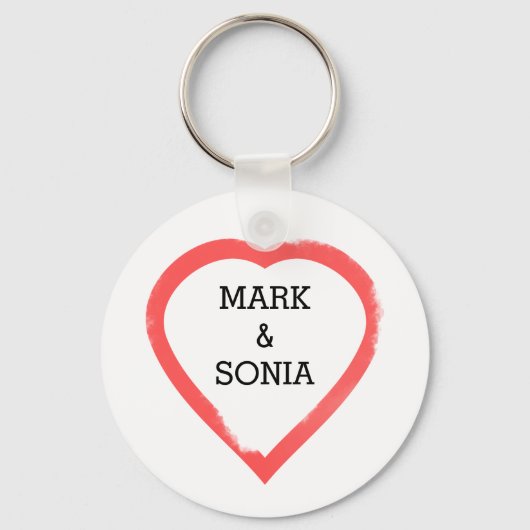 Minimale Waterverf bruiloft Sleutelhanger (Voorkant)