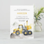 Minimale Waterverf Cement Truck Birthday Kaart (Staand voorkant)