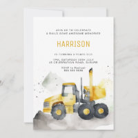 Minimale Waterverf Cement Truck Birthday