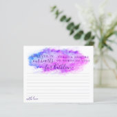 Minimale Waterverf Deel een Memory Attendance Card (Staand voorkant)