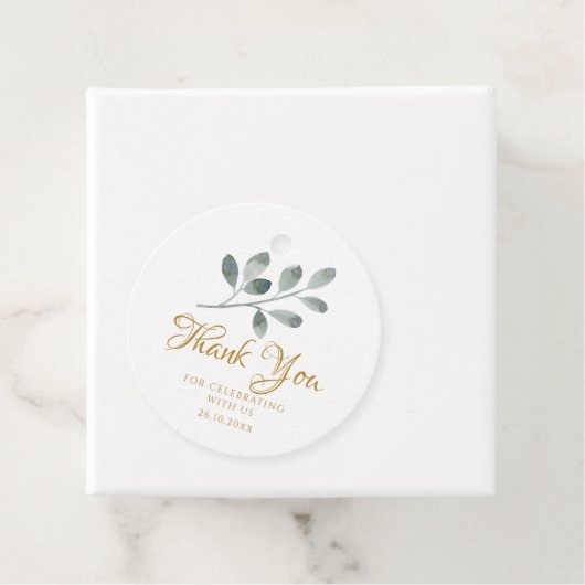 Minimale Waterverf Eucalyptus - Hartelijk dank Bedankjes Labels (In situ)