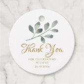 Minimale Waterverf Eucalyptus - Hartelijk dank Bedankjes Labels (Voorkant)
