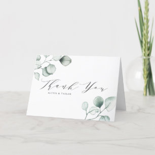 Minimale Waterverf Eucalyptus Leaves Wedding Bedankkaart