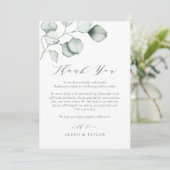 Minimale Waterverf Eucalyptus Leaves Wedding Bedankkaart (Staand voorkant)