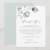 Minimale Waterverf Eucalyptus Leaves Wedding Bedankkaart (Voorkant / Achterkant)