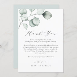 Minimale Waterverf Eucalyptus Leaves Wedding Bedankkaart