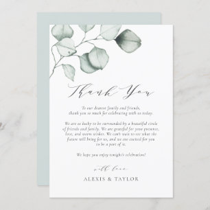 Minimale Waterverf Eucalyptus Leaves Wedding Bedankkaart