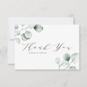 Minimale Waterverf Eucalyptus Leaves Wedding Bedankkaart (Voorkant)