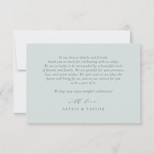 Minimale Waterverf Eucalyptus Leaves Wedding Bedankkaart (Achterkant)