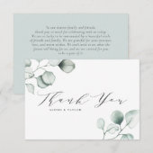Minimale Waterverf Eucalyptus Leaves Wedding Bedankkaart (Voorkant / Achterkant)