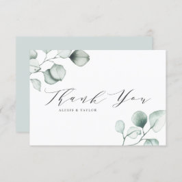 Minimale Waterverf Eucalyptus Leaves Wedding Bedankkaart