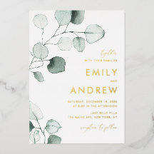 Minimale Waterverf Eucalyptus Leaves Wedding