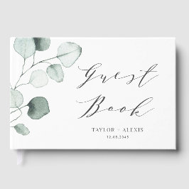 Minimale Waterverf Eucalyptus Leaves Wedding Gastenboek