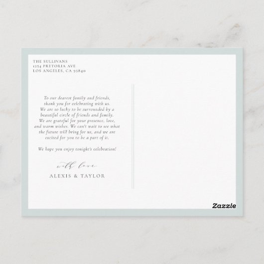 Minimale Waterverf Eucalyptusbladeren Hartelijk da Briefkaart (Achterkant)