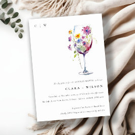 Minimale Waterverf Flora Wijnglas Coupler Douche Kaart