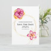 Minimale waterverf floraal Hawaiian tropisch  Save The Date (Staand voorkant)