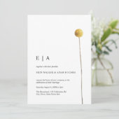 Minimale Waterverf Floral Stem Yellow Simple Kaart (Staand voorkant)