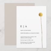 Minimale Waterverf Floral Stem Yellow Simple Kaart (Voorkant / Achterkant)