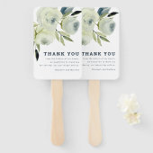 Minimale Waterverf Floral Weddenschap Hartelijk da Handwaaier (Voorkant en achterkant)