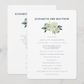 Minimale Waterverf Floral Wedding Programmakaart (Voorkant / Achterkant)