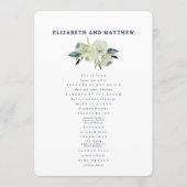 Minimale Waterverf Floral Wedding Programmakaart (Achterkant)