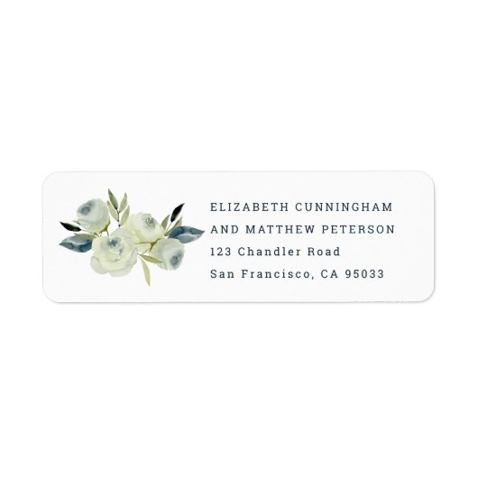 Minimale Waterverf Floral Wedding Return Etiket (Voorkant)