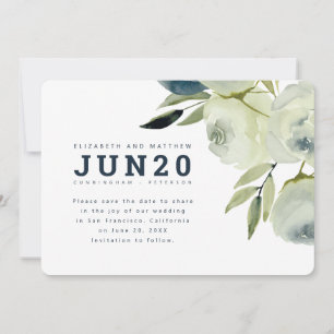 Minimale Waterverf Floral Wedding Save The Date