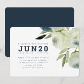 Minimale Waterverf Floral Wedding Save The Date (Voorkant / Achterkant)