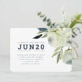Minimale Waterverf Floral Wedding Save The Date (Staand voorkant)