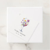 Minimale Waterverf Floral Wijnglas Wedding Bedankjes Labels (In situ)