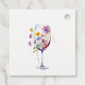 Minimale Waterverf Floral Wijnglas Wedding Bedankjes Labels (Achterkant)